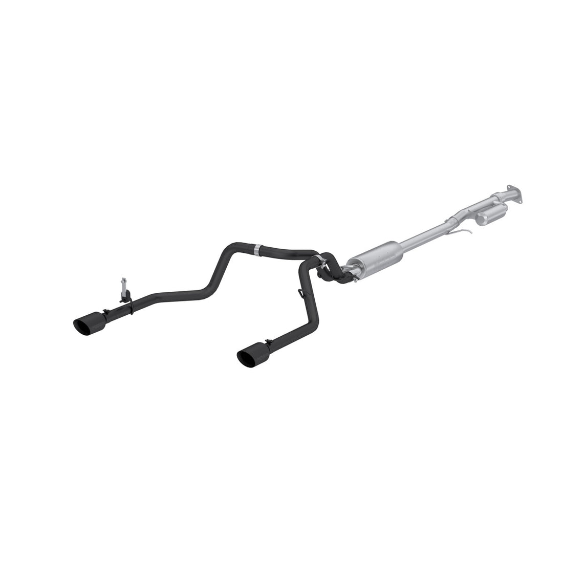 MBRP S5021BLK - 2019-Up Silverado/Sierra 1500 2.7L Armor BLK, Aluminized Steel 3 Inch Cat-Back, 2.5 Inch Dual Split Rear Exit MBRP