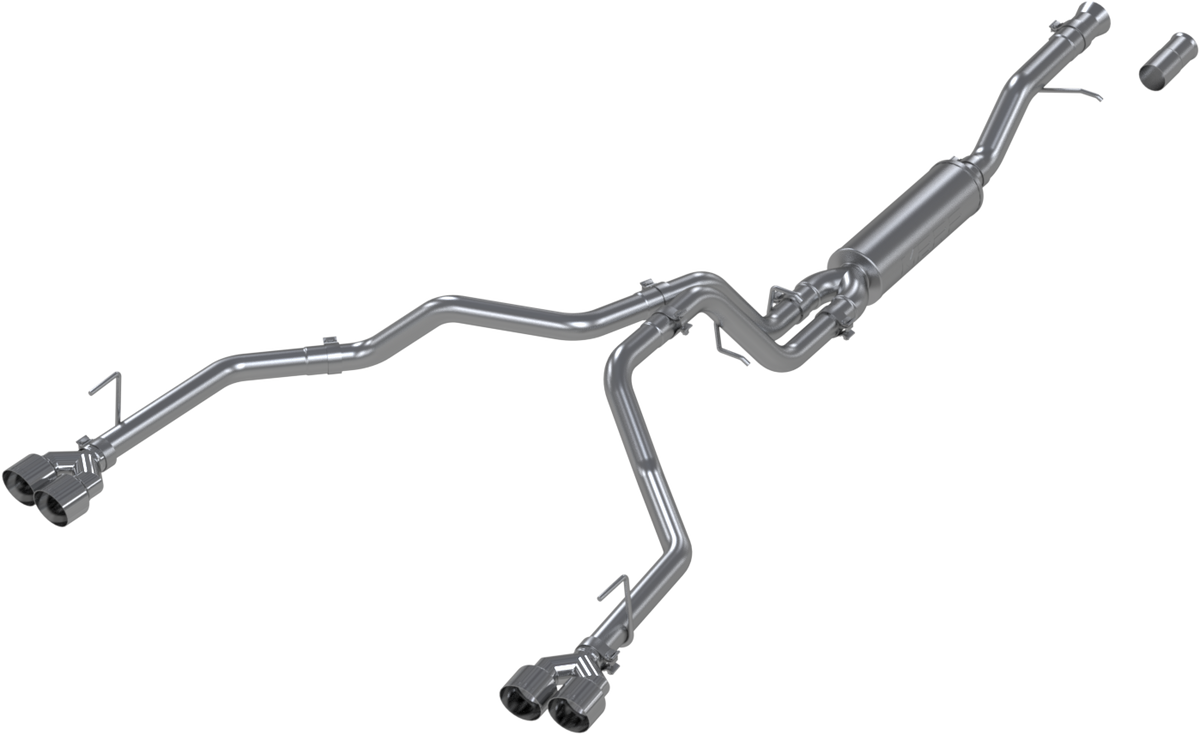 MBRP S5057AL 3 Inch Cat Back Dual Split Rear Exhaust System Armor Lite Aluminized Steel Quad Tips