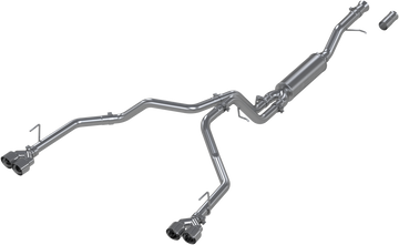 MBRP S5057AL 3 Inch Cat Back Dual Split Rear Exhaust System Armor Lite Aluminized Steel Quad Tips