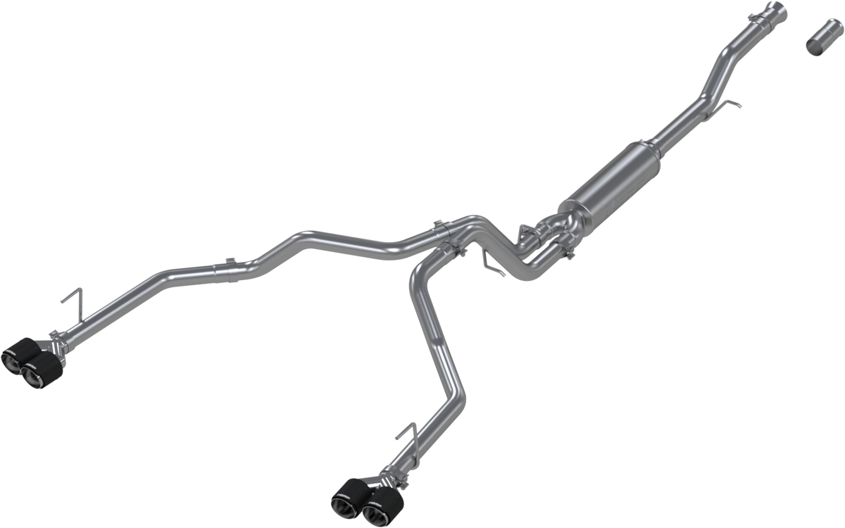MBRP S50593CF - 21-Present Chevrolet/GMC Suburban/Yukon XL 3 Inch Cat Back Dual Split Rear Exhaust System, Armor Pro T304SS with Quad Carbon Fiber Tips MBRP 1