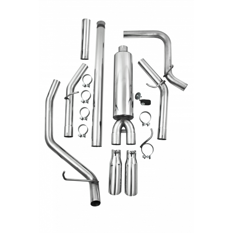 MBRP S5082409 - 3 Inch Cat Back Exhaust System Dual Split Side T409 Stainless Steel For 14-18 Silverado/Sierra 1500 MBRP