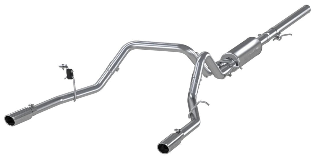 MBRP S5084AL - 3 Inch Cat Back Exhaust System Dual Split Rear For 14-18 Silverado/Sierra 1500 Aluminized Steel MBRP