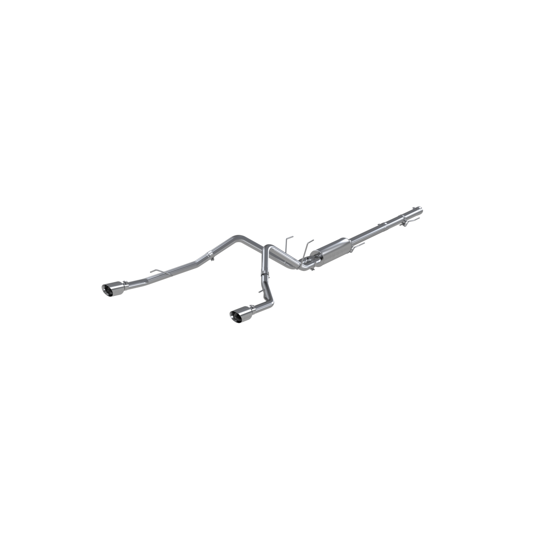 MBRP S5146304 Cat Back Exhaust System Dual Split Rear T304 Stainless Steel Through Stock Bumper