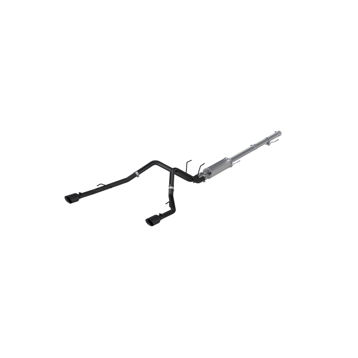 MBRP S5146BLK - Cat Back Exhaust System Dual Split Rear Black Coated Through Stock Bumper For 09-18 RAM 1500 5.7L 19-24 RAM 1500 Classic MBRP 1