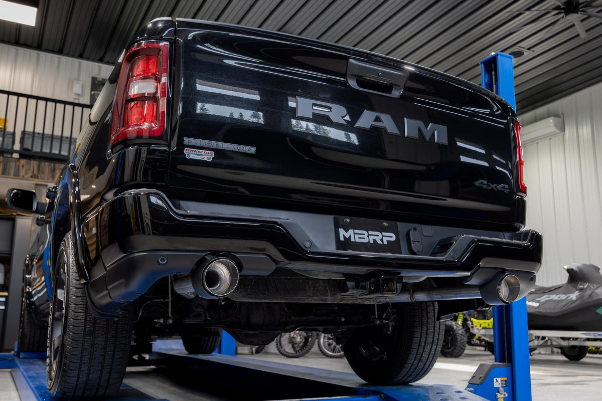 MBRP S51563CF - 2025-Up Ram 1500 3.0L SST SO Armor Pro 3 inch Cat-back 2.5 Inch Dual Split Rear Exhaust with Carbon Fiber Tips MBRP 2