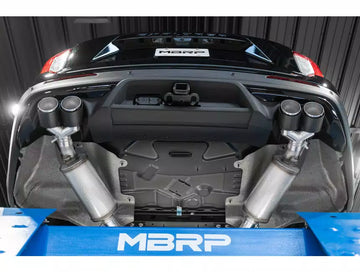 MBRP S52053CF - Cat-Back 2.5 inch Dual Rear Quad Carbon Fiber Tips 20-Up Explorer/Aviator MBRP