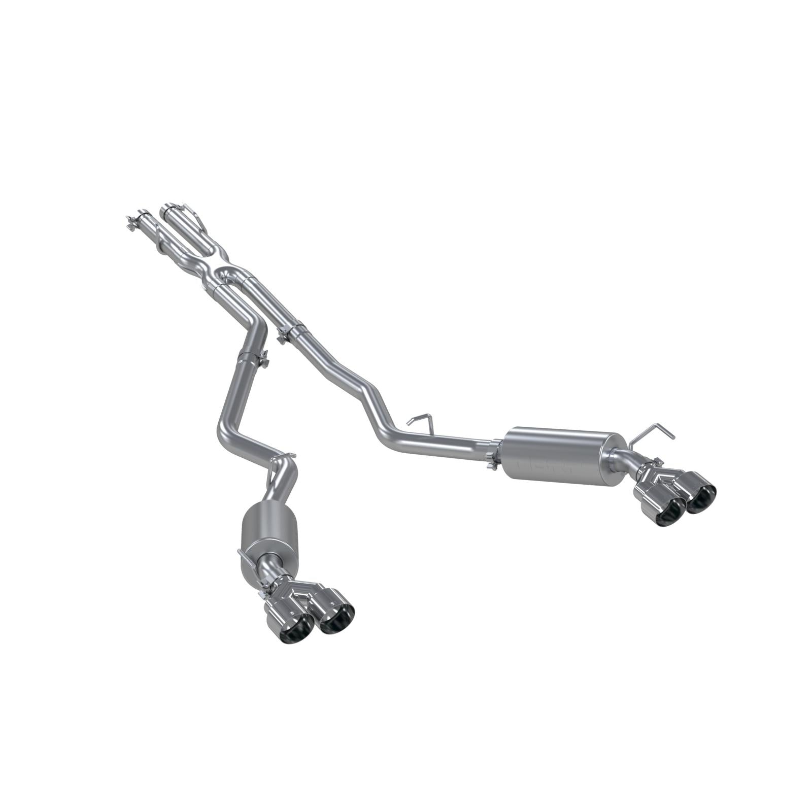 MBRP S5205AL - Cat-Back 2.5 inch Dual Rear Quad Tips Aluminized Steel 20-Up Explorer/Aviator MBRP