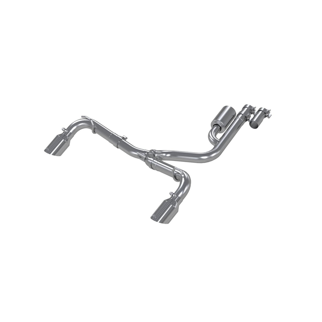 MBRP S5207409 T409 Stainless Steel 2.5 Inch Resonator-Back Dual Split Rear Exit Exhaust System