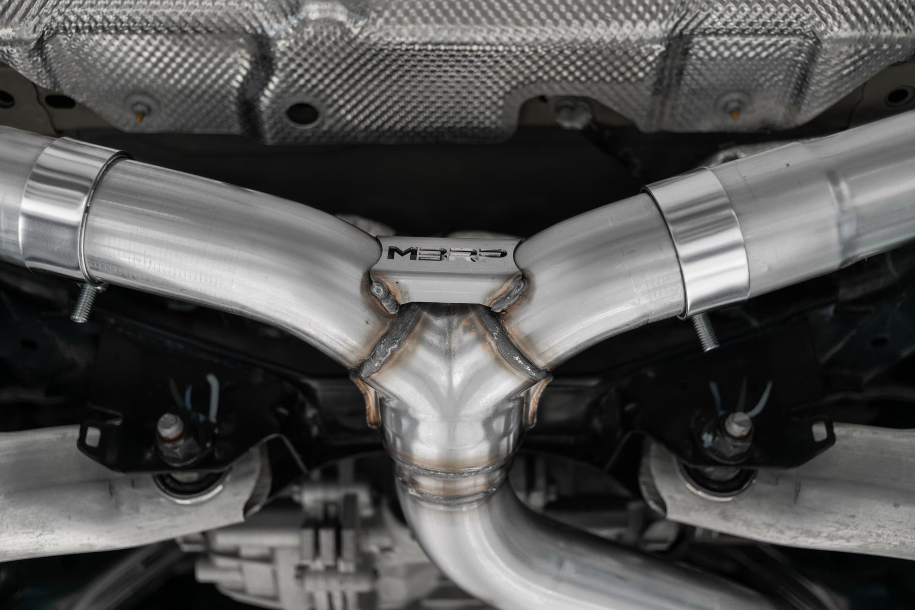 MBRP S5207409 T409 Stainless Steel 2.5 Inch Resonator-Back Dual Split Rear Exit Exhaust System