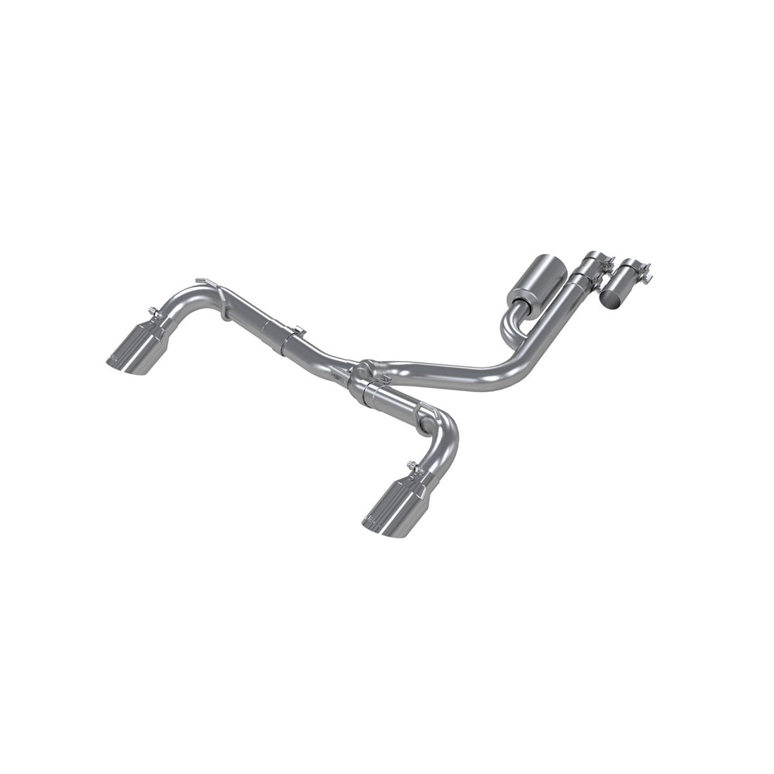 MBRP S5207AL Aluminized Steel 2.5 Inch Resonator-Back Dual Split Rear Exit Exhaust System