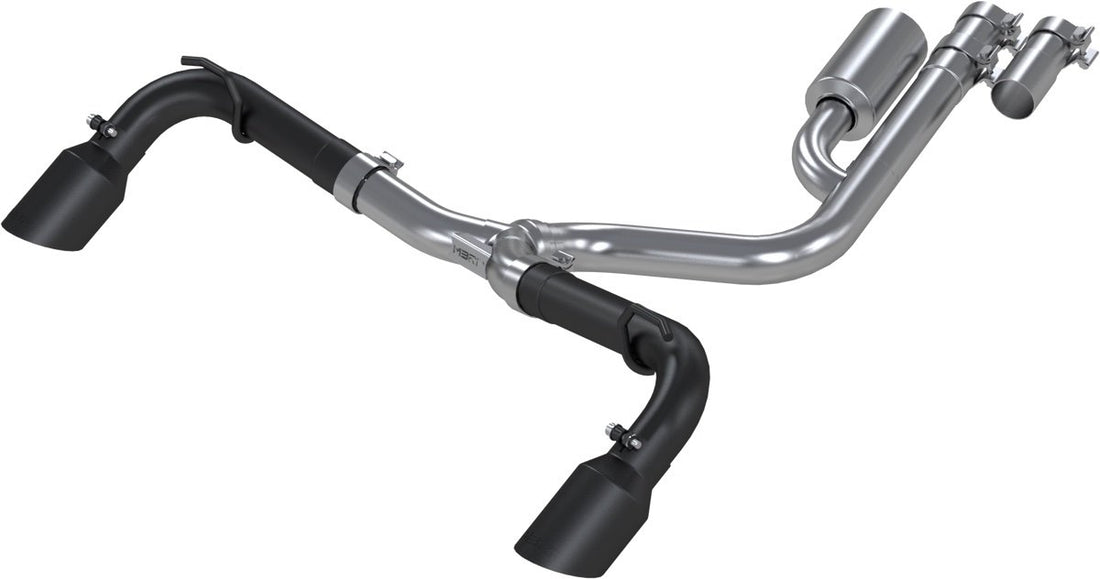 MBRP S5207BLK 2.5 Inch Black Coated Aluminized Steel Resonator-Back Dual Split Rear Exit Exhaust System