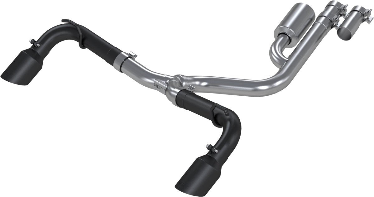MBRP S5207BLK 2.5 Inch Black Coated Aluminized Steel Resonator-Back Dual Split Rear Exit Exhaust System