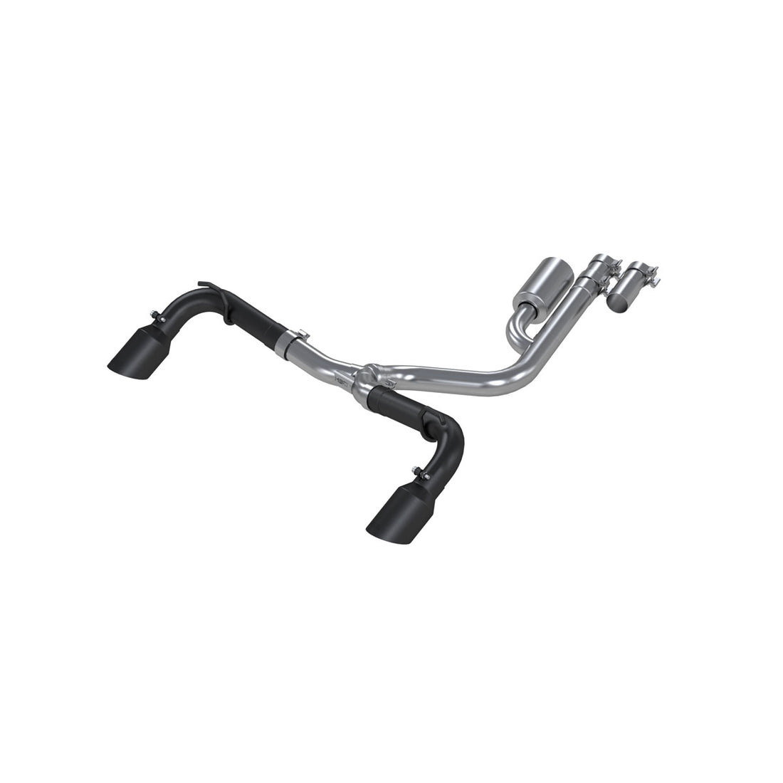MBRP S5207BLK 2.5 Inch Black Coated Aluminized Steel Resonator-Back Dual Split Rear Exit Exhaust System