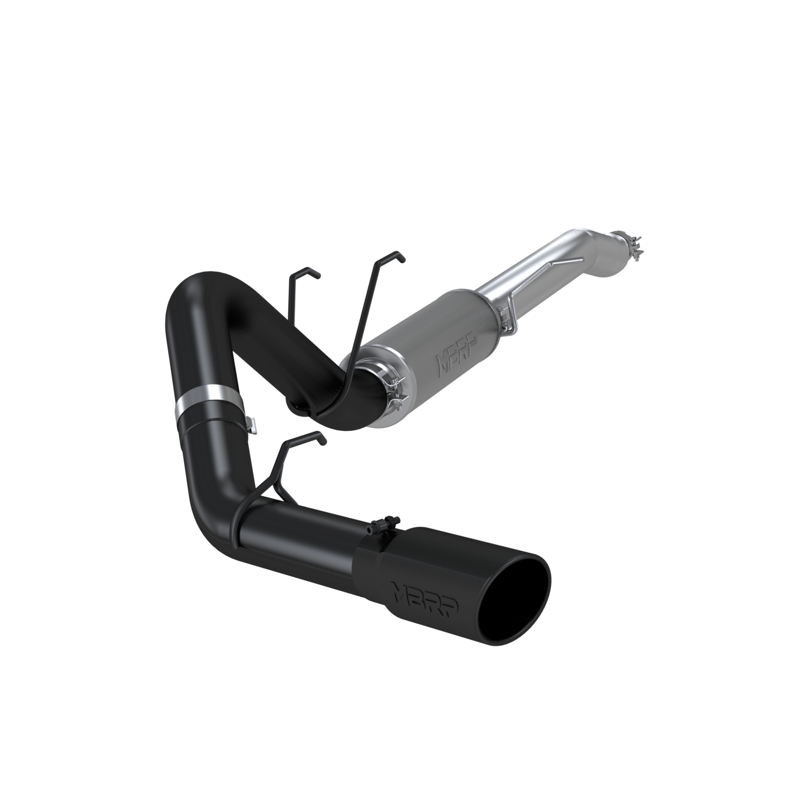 MBRP S5247BLK - Ford 4 Inch Exhaust Resonator Back Single Side Exit Armor BLK For 17-Up Ford F250/F350 MBRP 1
