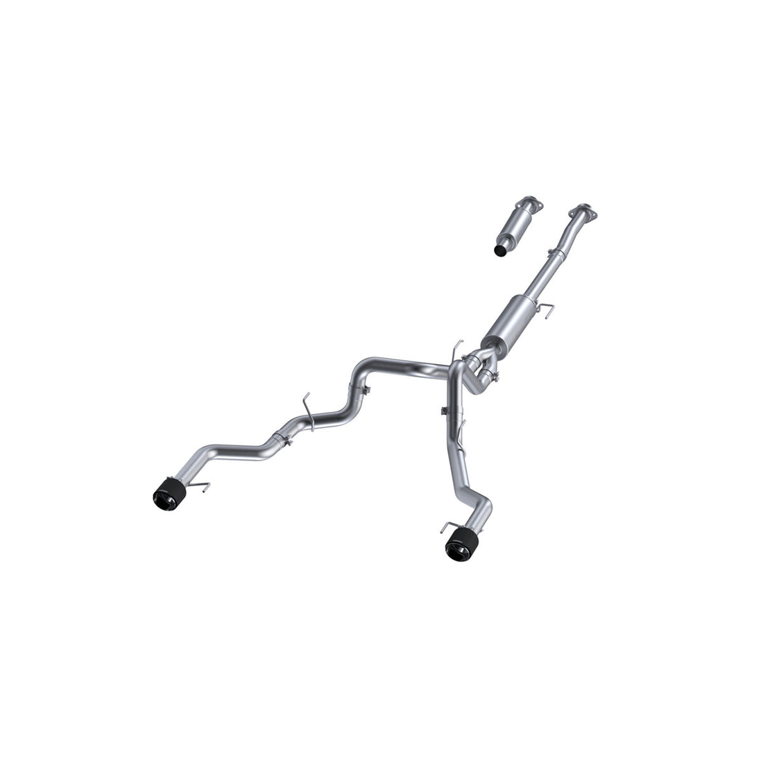 MBRP S52683CF T304 Stainless Steel 3 Inch Cat-Back Dual Rear Exit Carbon Fiber Tips Armor Pro Series