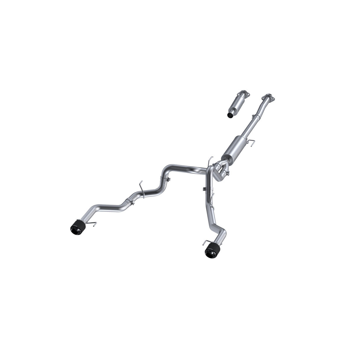 MBRP S52683CF T304 Stainless Steel 3 Inch Cat-Back Dual Rear Exit Carbon Fiber Tips Armor Pro Series