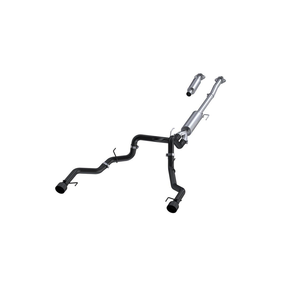 MBRP S5268BLK Black-Coated Aluminized Steel 3 Inch Cat-Back Dual Rear Exit Armor BLK Series