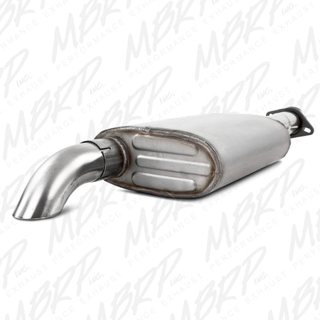 MBRP S5522409 - 2.5 Inch Cat Back Exhaust System For 00-06 Wrangler TJ Inline 4 2.5L Inline 6 4.0L Unlimited Single Off-Road Turn Down T409 Stainless Steel MBRP 2