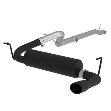 MBRP S5526BLK - Cat Back Exhaust System Single Rear Exit Black For 12-18 Jeep Wrangler/Rubicon JK 3.6L 2/4 Door MBRP
