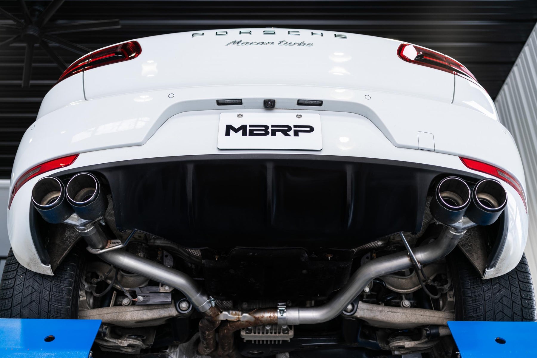MBRP S56023CF - Porsche 2.5 Inch Axle Back Dual Split Rear Bypass Armor Pro Series Carbon Fiber Tips For 14-Up Porsche Macan MBRP