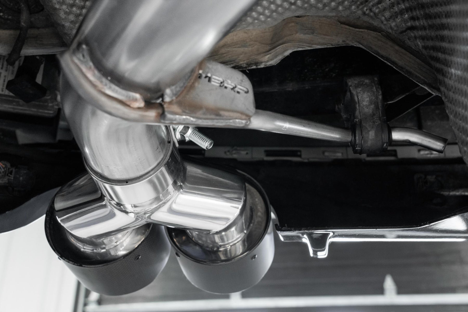 MBRP S56033CF - 2014-2017 Audi SQ5 3.0T 2.5 Inch Axle-Back Dual Rear Exit T304 Stainless Steel with Quad Carbon Fiber Tips MBRP