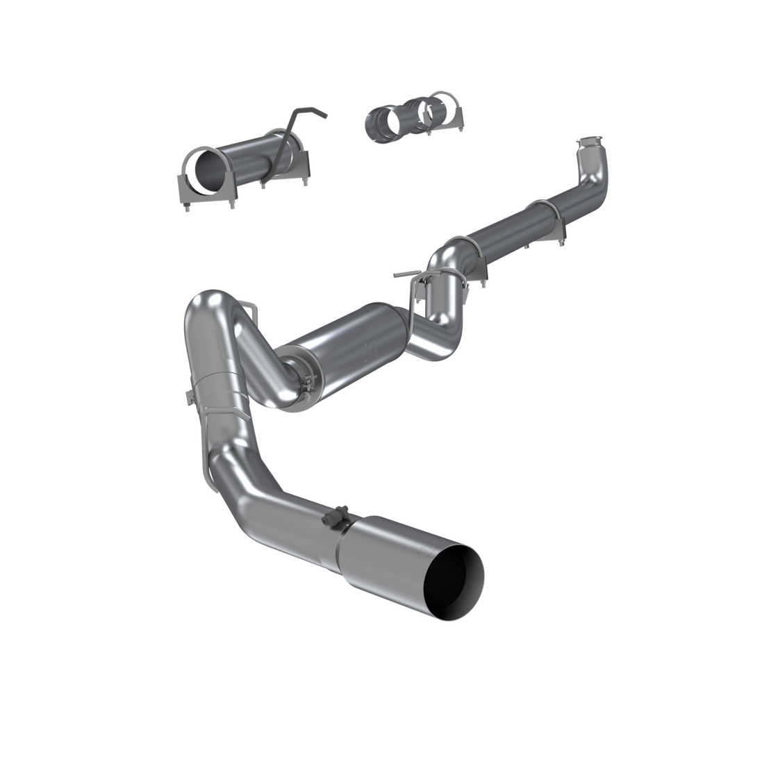 MBRP S6004304 4 Inch Single Side Exhaust Pipe T304 Stainless Steel