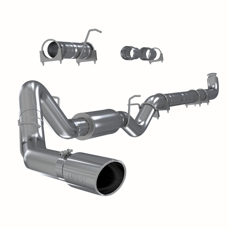 MBRP S6004409 - 4 Inch Single Side Exhaust Pipe T409 Stainless Steel For 01-07 Silverado/Sierra 2500/3500 Duramax Extended/Crew Cab MBRP 1