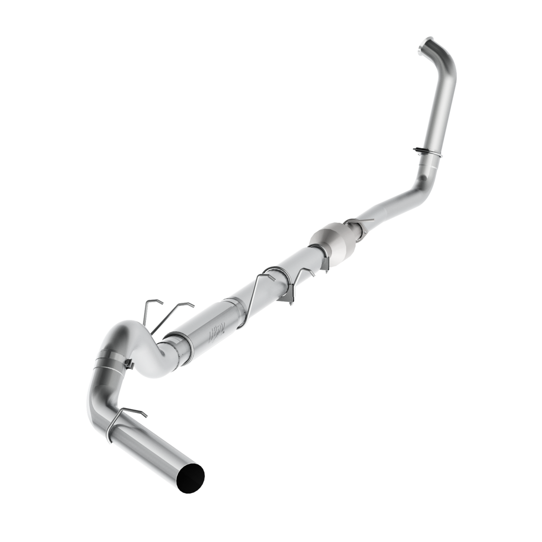 MBRP S62340P 5 Inch Turbo Back Stock Cat Single Side Exit Aluminized Steel