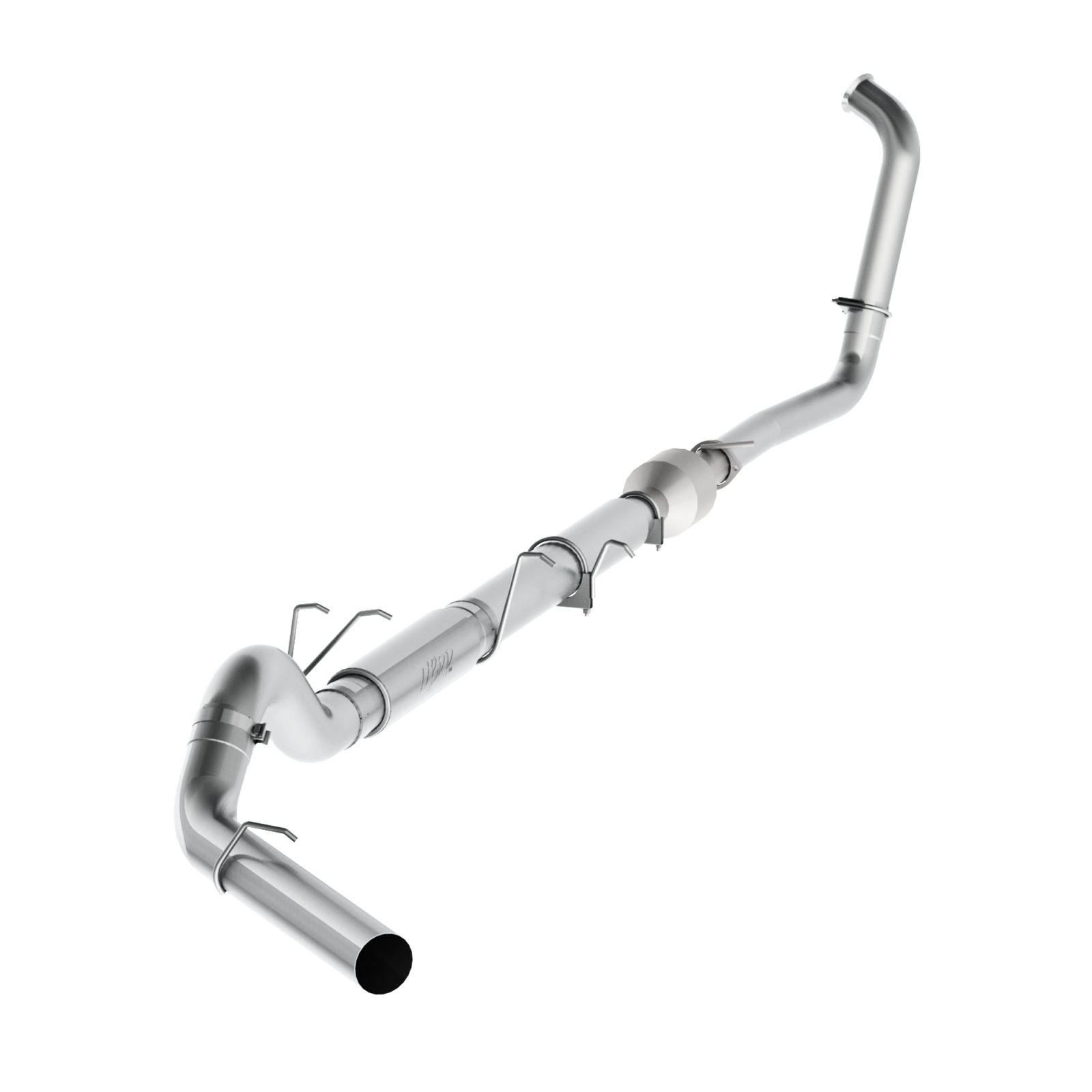 MBRP S62340P 5 Inch Turbo Back Stock Cat Single Side Exit Aluminized Steel