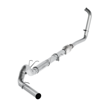 MBRP S62340P 5 Inch Turbo Back Stock Cat Single Side Exit Aluminized Steel