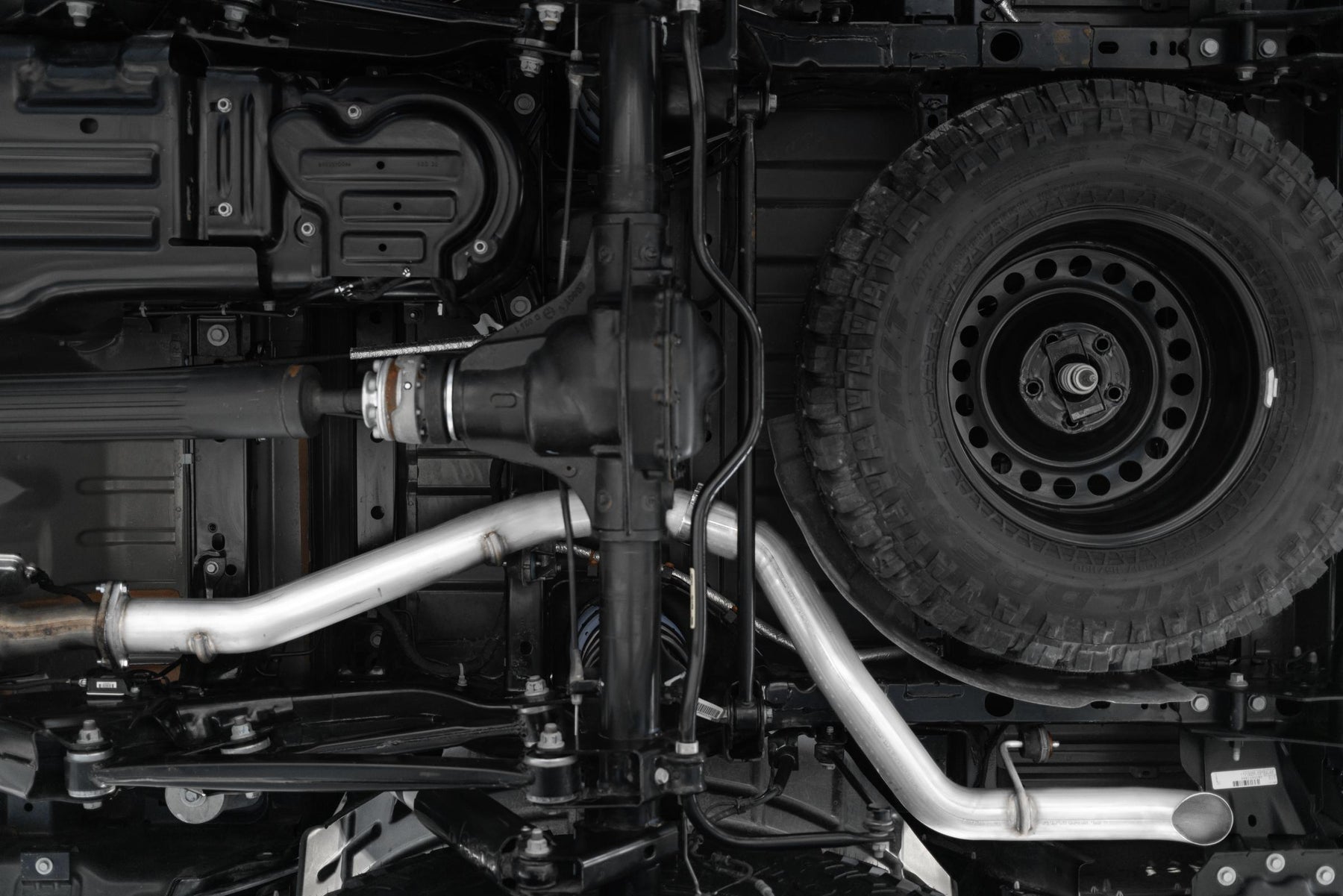 MBRP S6502409 - 21-23 Jeep Gladiator Armor Plus Series T409 Stainless Steel 3 Inch Filter Back Rear Turn Down Exhaust System MBRP