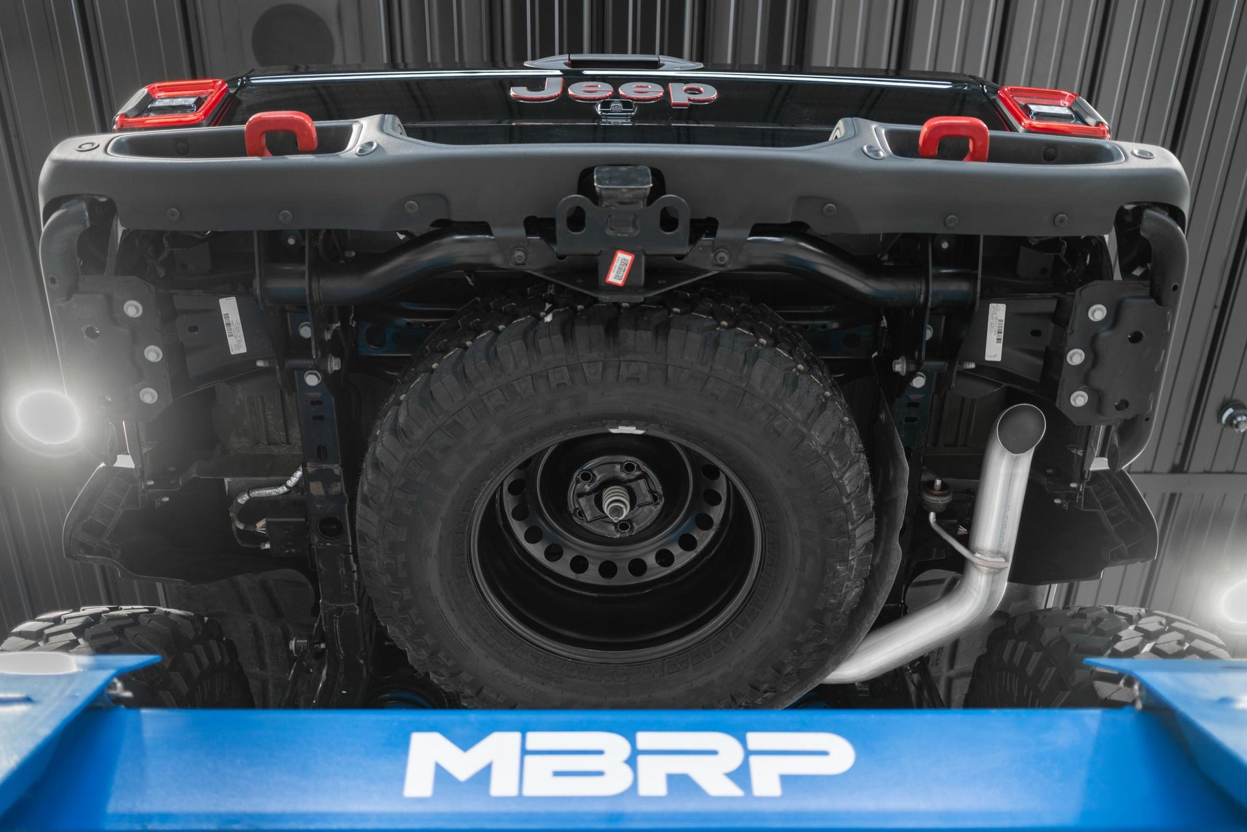 MBRP S6502409 - 21-23 Jeep Gladiator Armor Plus Series T409 Stainless Steel 3 Inch Filter Back Rear Turn Down Exhaust System MBRP