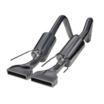 MBRP S7002304 - Dual Muffler Axle Back Rectangular Tips T304 Stainless Steel For 05-08 Chevrolet Corvette MBRP 1