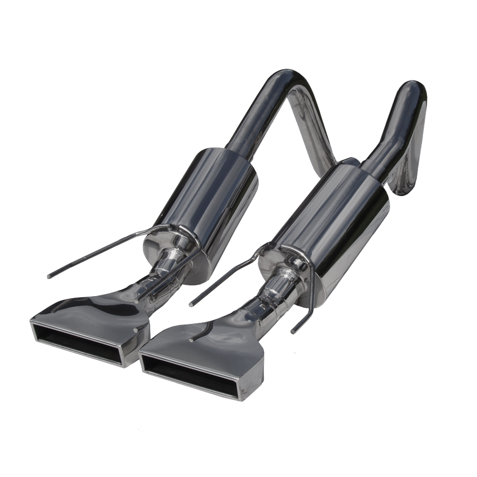 MBRP S7002304 - Dual Muffler Axle Back Rectangular Tips T304 Stainless Steel For 05-08 Chevrolet Corvette MBRP 1