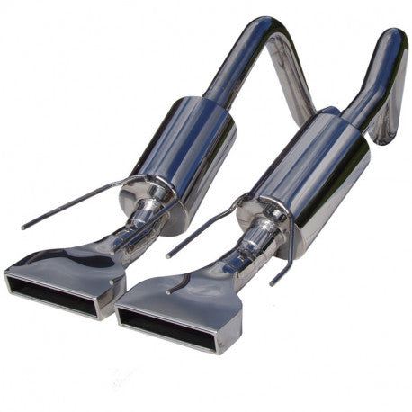 MBRP S7002304 - Dual Muffler Axle Back Rectangular Tips T304 Stainless Steel For 05-08 Chevrolet Corvette MBRP 2