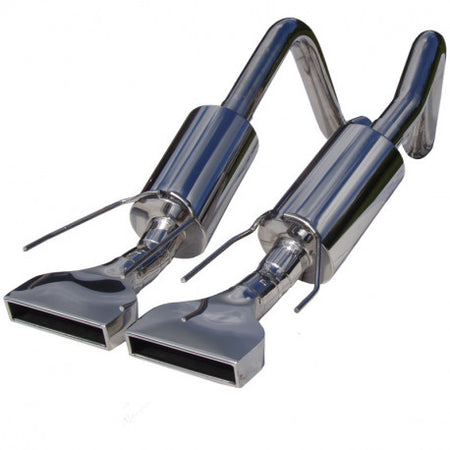 MBRP S7002304 - Dual Muffler Axle Back Rectangular Tips T304 Stainless Steel For 05-08 Chevrolet Corvette MBRP 2