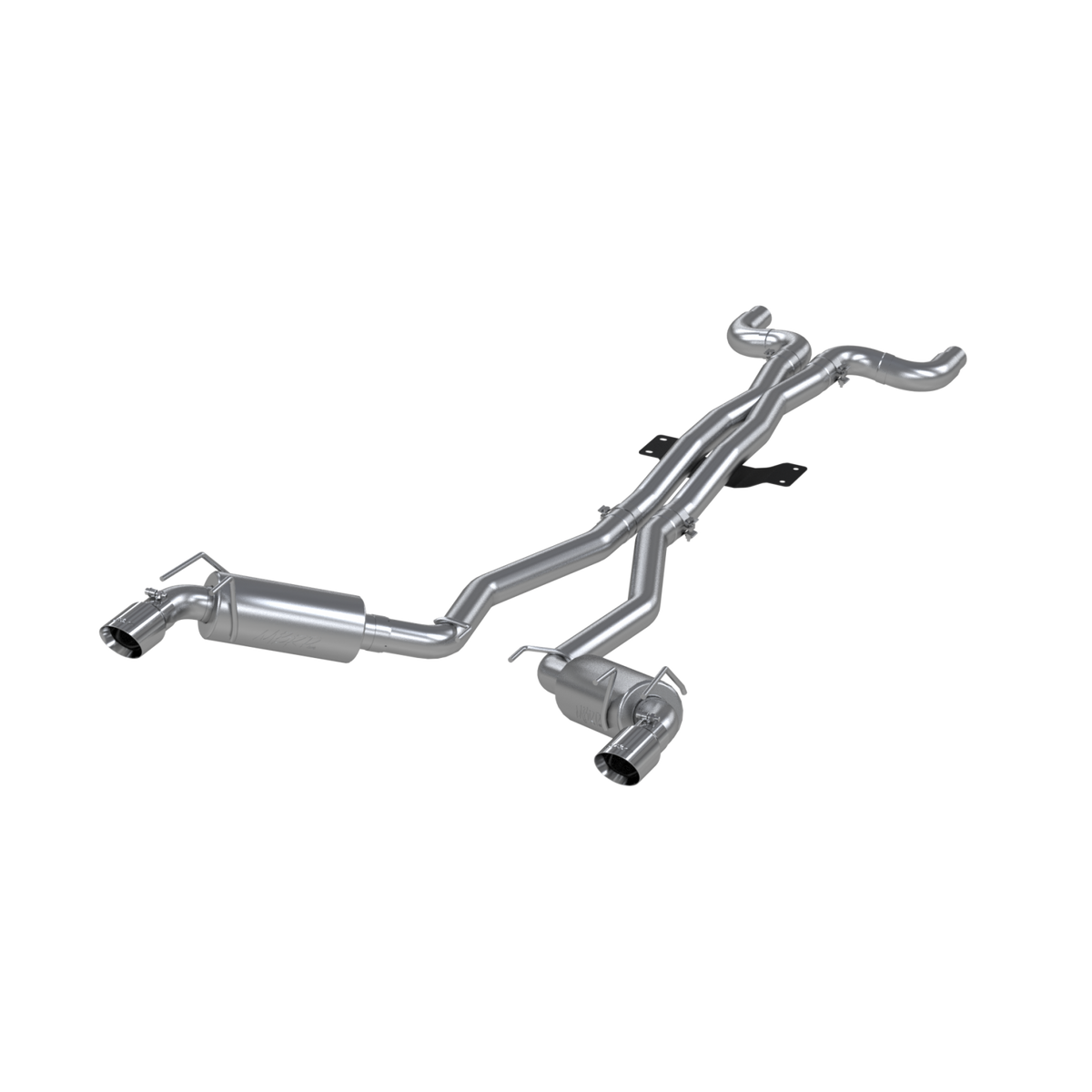 MBRP S7018409 - Dual Cat Back Exhaust System Round Tips T409 Stainless Steel For 10-15 Chevrolet Camaro, V8 6.2L 6 Speed MBRP 1