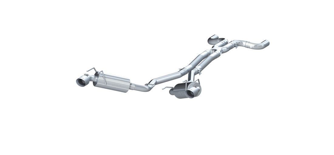 MBRP S7020409 - Dual Cat Back Exhaust System Round Tips T409 Stainless Steel For 10-15 Chevrolet Camaro, V6 3.6L MBRP