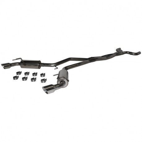MBRP S7020409 - Dual Cat Back Exhaust System Round Tips T409 Stainless Steel For 10-15 Chevrolet Camaro, V6 3.6L MBRP