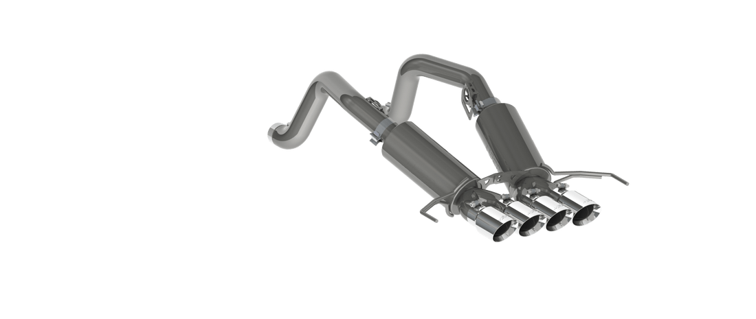 MBRP S7030304 - 3 Inch Dual Muffler Axle Back With Quad 4 Inch Dual Wall Tips For 14-19 Corvette T304 Stainless Steel MBRP