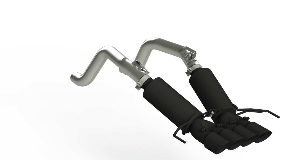 MBRP S7030BLK - Corvette 3 Inch Axle Back Dual Rear With Quad Tips Armor BLK Series For 14-19 Chevrolet Corvette MBRP