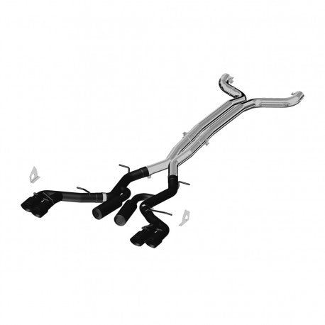 MBRP S7033BLK 3 Inch Dual Cat Back Exhaust System Quad Tips Black Coated Race Version
