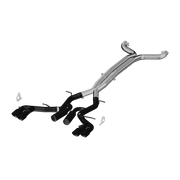 MBRP S7033BLK 3 Inch Dual Cat Back Exhaust System Quad Tips Black Coated Race Version