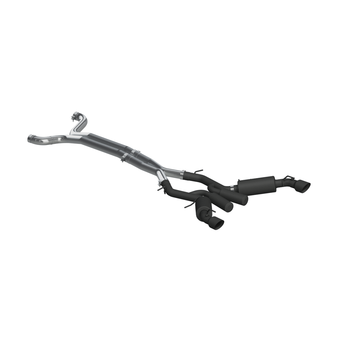 MBRP S7035BLK - Chevrolet 3 Inch Dual Cat Back Exhaust System Armor BLK Series For 16-24 Chevrolet Camaro SS 6 Speed Coupe Only MBRP 1