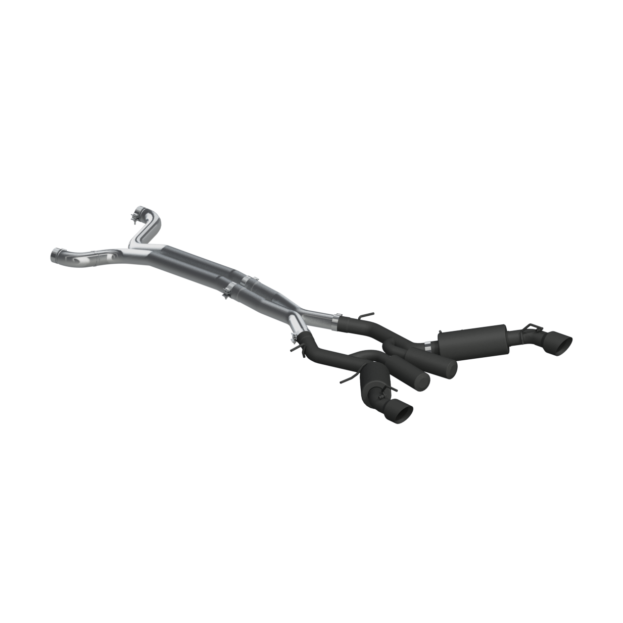 MBRP S7035BLK - Chevrolet 3 Inch Dual Cat Back Exhaust System Armor BLK Series For 16-24 Chevrolet Camaro SS 6 Speed Coupe Only MBRP 1