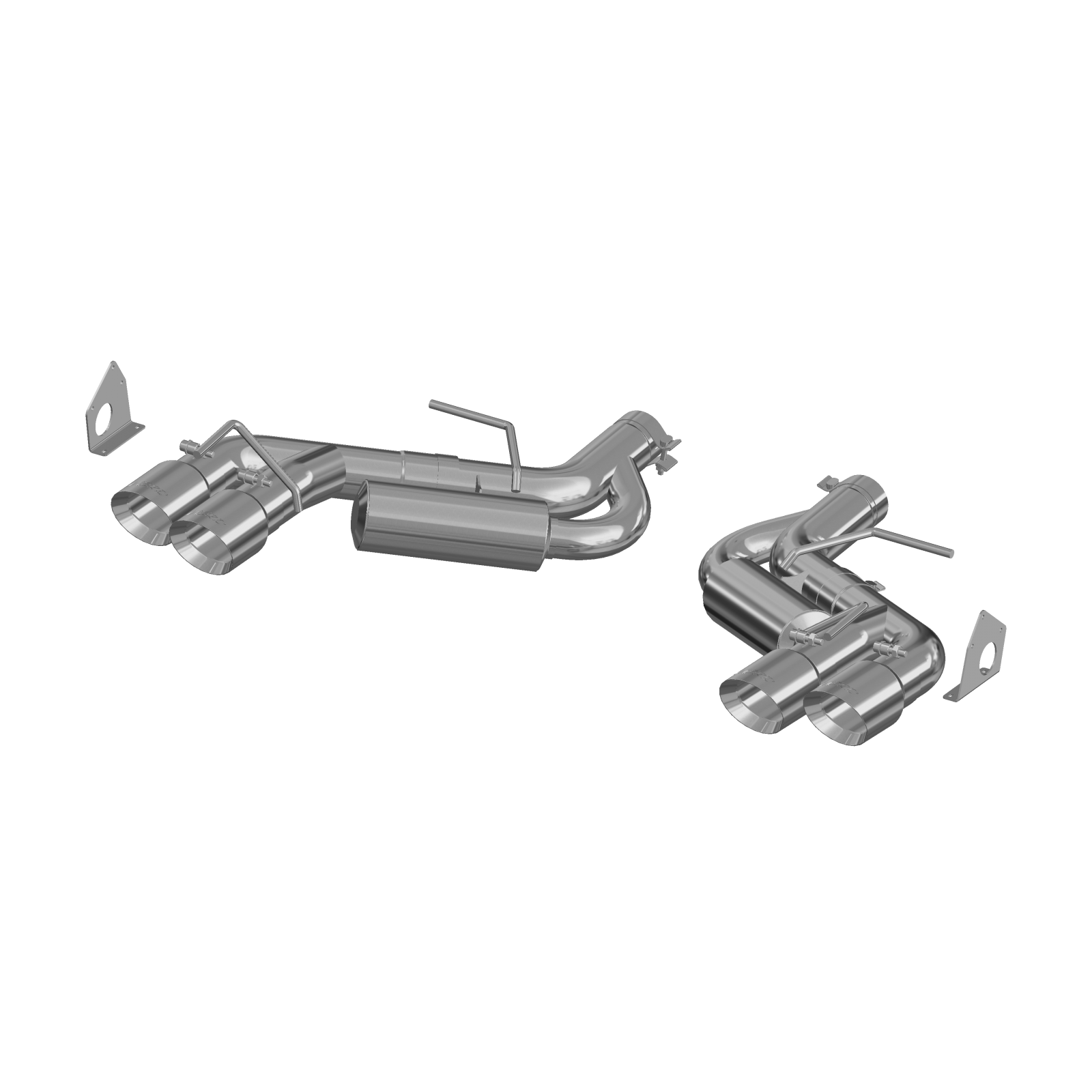 MBRP S7036AL 3 Inch Dual Axle Back Quad Tips Aluminized Steel