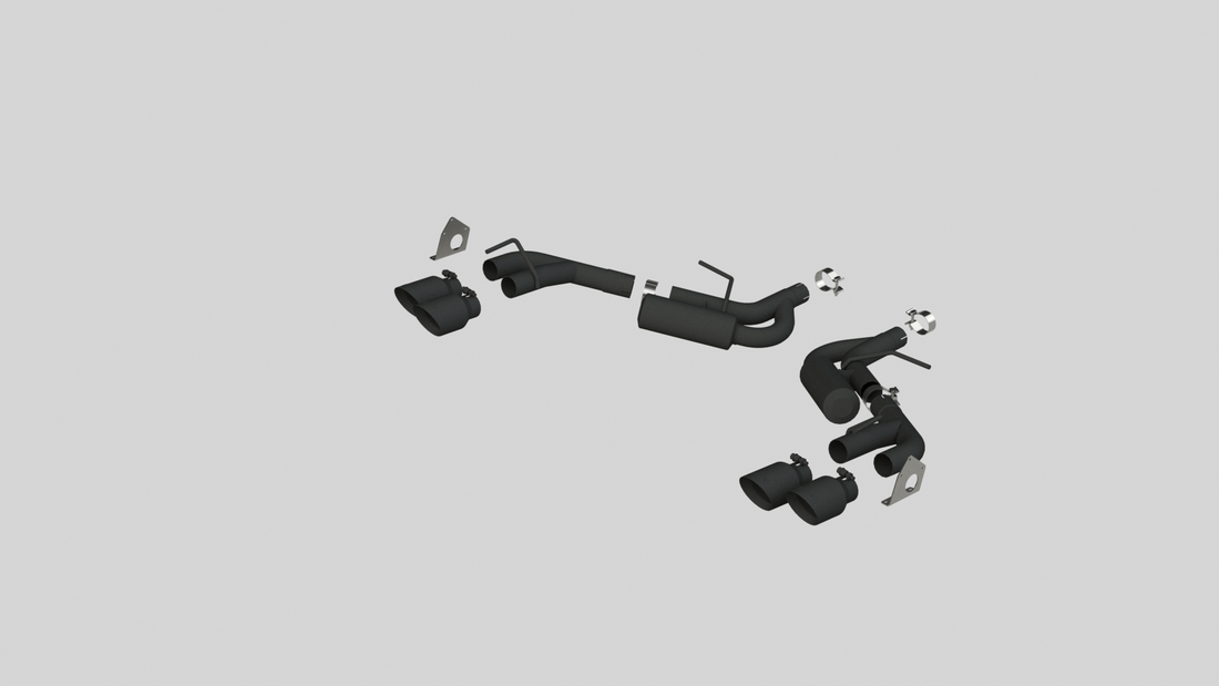 MBRP Exhaust MBRP S7039BLK - Exhaust Pipe 2.5 Inch Dual Axle Back NPP For 16-24 Camaro V6 3.6L With Quad 4 Inch Dual Wall Tips Black Coated MBRP