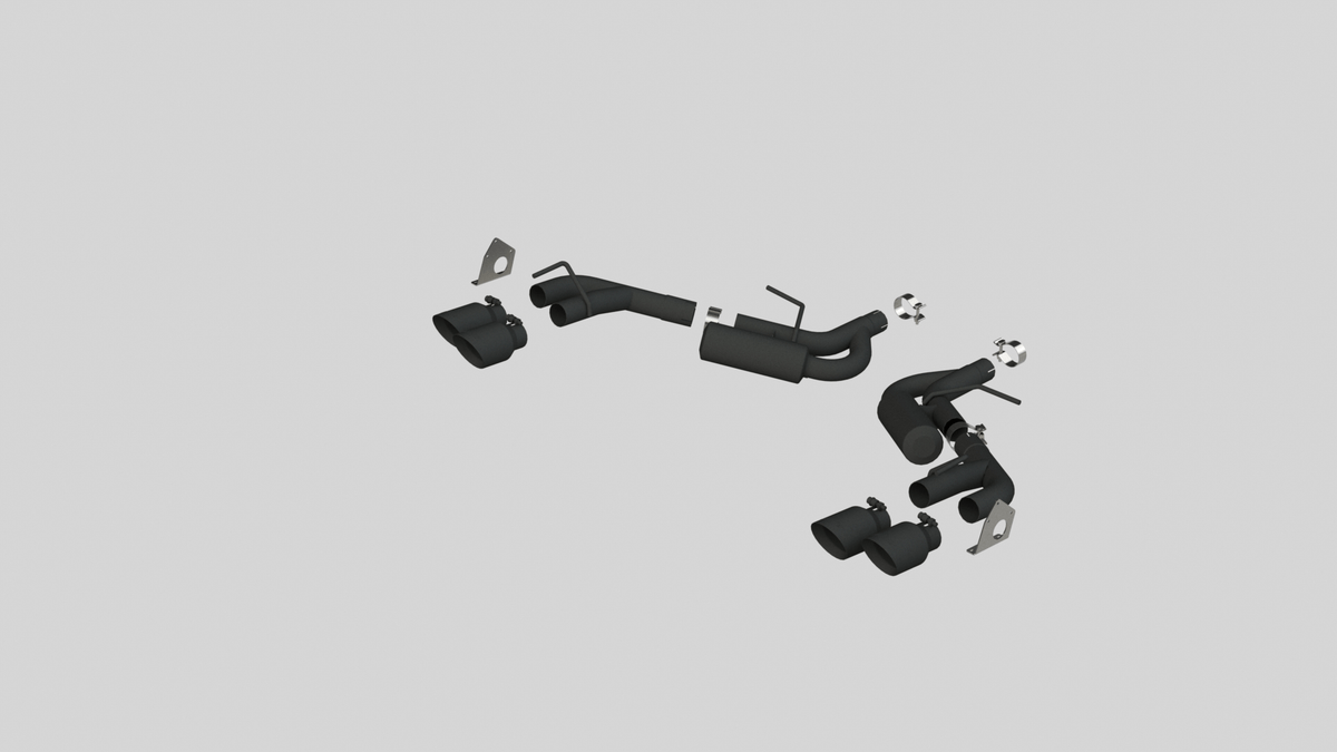 MBRP Exhaust MBRP S7039BLK - Exhaust Pipe 2.5 Inch Dual Axle Back NPP For 16-24 Camaro V6 3.6L With Quad 4 Inch Dual Wall Tips Black Coated MBRP