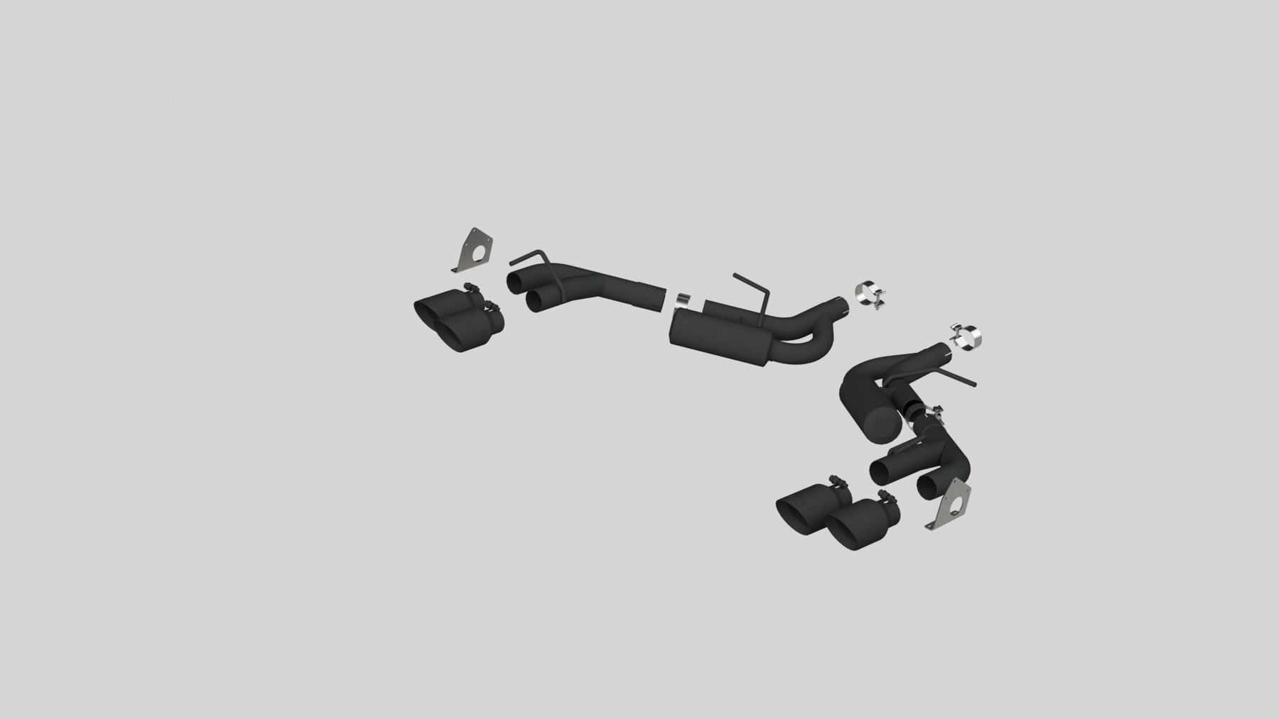 MBRP Exhaust MBRP S7039BLK - Exhaust Pipe 2.5 Inch Dual Axle Back NPP For 16-24 Camaro V6 3.6L With Quad 4 Inch Dual Wall Tips Black Coated MBRP