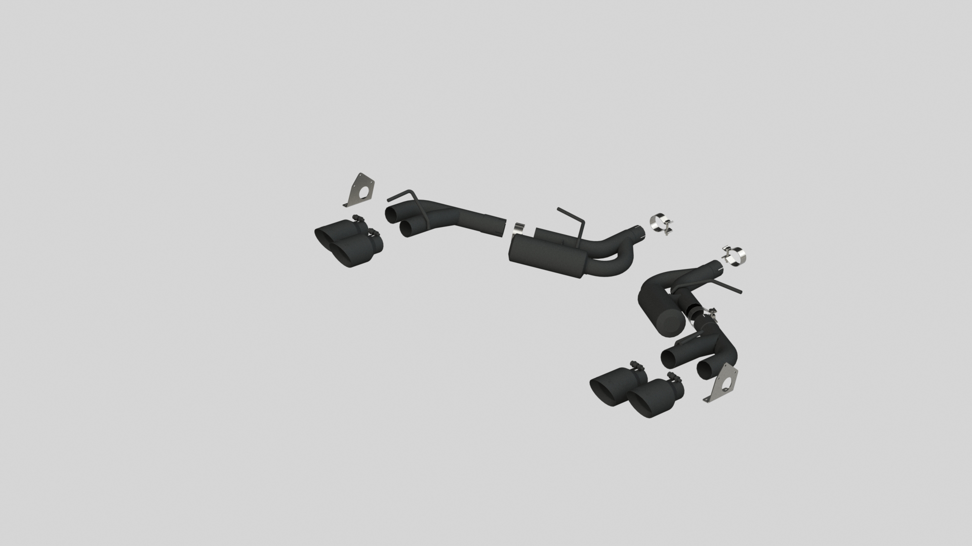 MBRP Exhaust MBRP S7039BLK - Exhaust Pipe 2.5 Inch Dual Axle Back NPP For 16-24 Camaro V6 3.6L With Quad 4 Inch Dual Wall Tips Black Coated MBRP
